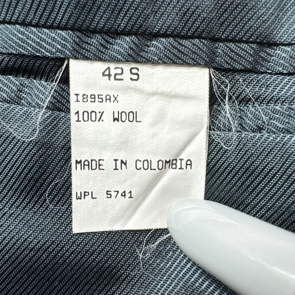 Oscar de la Renta 100% Wool Blazer Mens 42S Blue Sport Coat Dress Jacket Preppy